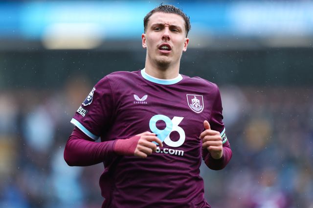Maxime Esteve of Burnley during the Premier League match Burnley vs Brighton & Hove Albion at Turf Moor, Burnley, United Kingdom on 11 April 2026

(Photo by Jorge Horsted/News Images)