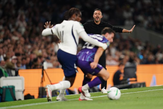 Roberto De Zerbi manager of Tottenham Hotspur watches on during the Carabao Cup round 2 match Tottenham Hotspur vs Charlton Athletic at Tottenham Hotspur Stadium, London, United Kingdom on 26 August 2026

(Photo by Harvey Murphy/News Images)