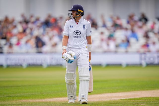 Joe Root of England walks off dejected after being run out by Henry Nicholls of New Zealand during the 3rd Rothesay Test Match Day 5 match England vs New Zealand at Trent Bridge, Nottingham, United Kingdom on 29 June 2026

(Photo by Maynard Manyowa/News Images)