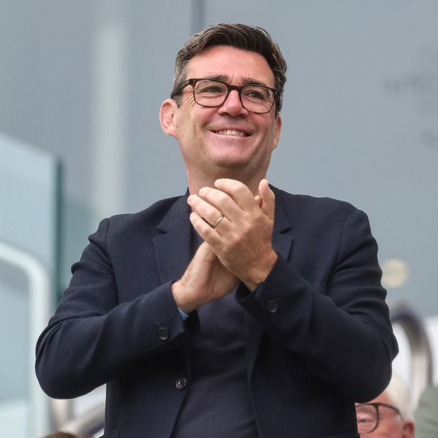 Andrew Burnham Member of Parliament for Makerfield, member of the Labour Party who’s also expected to become the Prime Minister of the United Kingdom on July 20, 2026 and also a fan of Leigh Leopards celebrates the try of  Edwin Ipape of Leigh Leopards during the Betfred Super League Magic Weekend match Leigh Leopards vs Warrington Wolves at Hill Dickinson Stadium, Liverpool, United Kingdom on 04 July 2026

(Photo by Mark Cosgrove/News Images)
