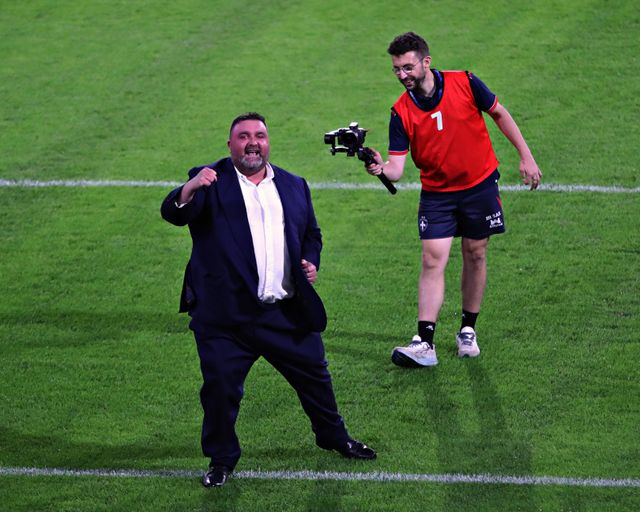 Matt Ellis of Wakefield Trinity celebrates after the Betfred Super League round 19 match Huddersfield Giants vs Wakefield Trinity at the Accu Stadium, Huddersfield, United Kingdom, 18th July 2025(Photo by Sam Eaden/News Images)