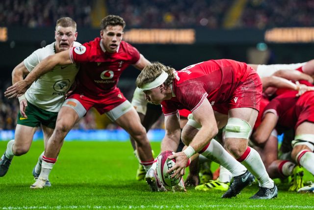 Aaron Wainwright of Wales during the Quilter Nations Series 2025 match Wales vs South Africa at Principality Stadium, Cardiff, United Kingdom, 29th November 2025

(Photo by Andrew Lewis/News Images)

*** GER AUT SUI OUT ***