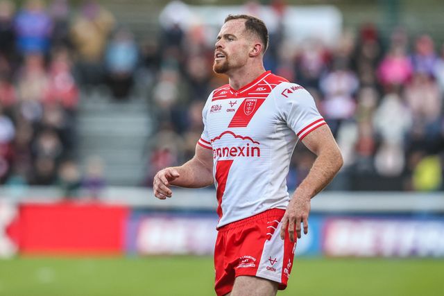 Joe Burgess of Hull KR during the Betfred Super League Semi Final 2 match Hull KR vs St Helens at Sewell Group Craven Park, Kingston upon Hull, United Kingdom, 3rd October 2025

(Photo by Alfie Cosgrove/News Images)