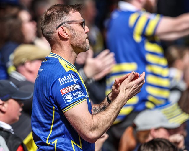 Warrington fans applaud the team during the Betfred Challenge Cup Semi-Finals match Warrington Wolves vs Hull KR at Eco-Power Stadium, Doncaster, United Kingdom on 10 May 2026

(Photo by Alfie Cosgrove/News Images)