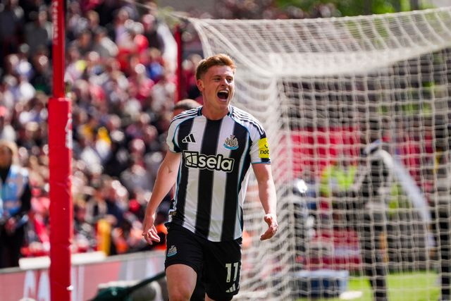 Harvey Barnes of Newcastle United celebrates his goal to make it  0-1 during the Premier League match Nottingham Forest vs Newcastle Untied at City Ground, Nottingham, United Kingdom on 10 May 2026

(Photo by Maynard Manyowa/News Images)
