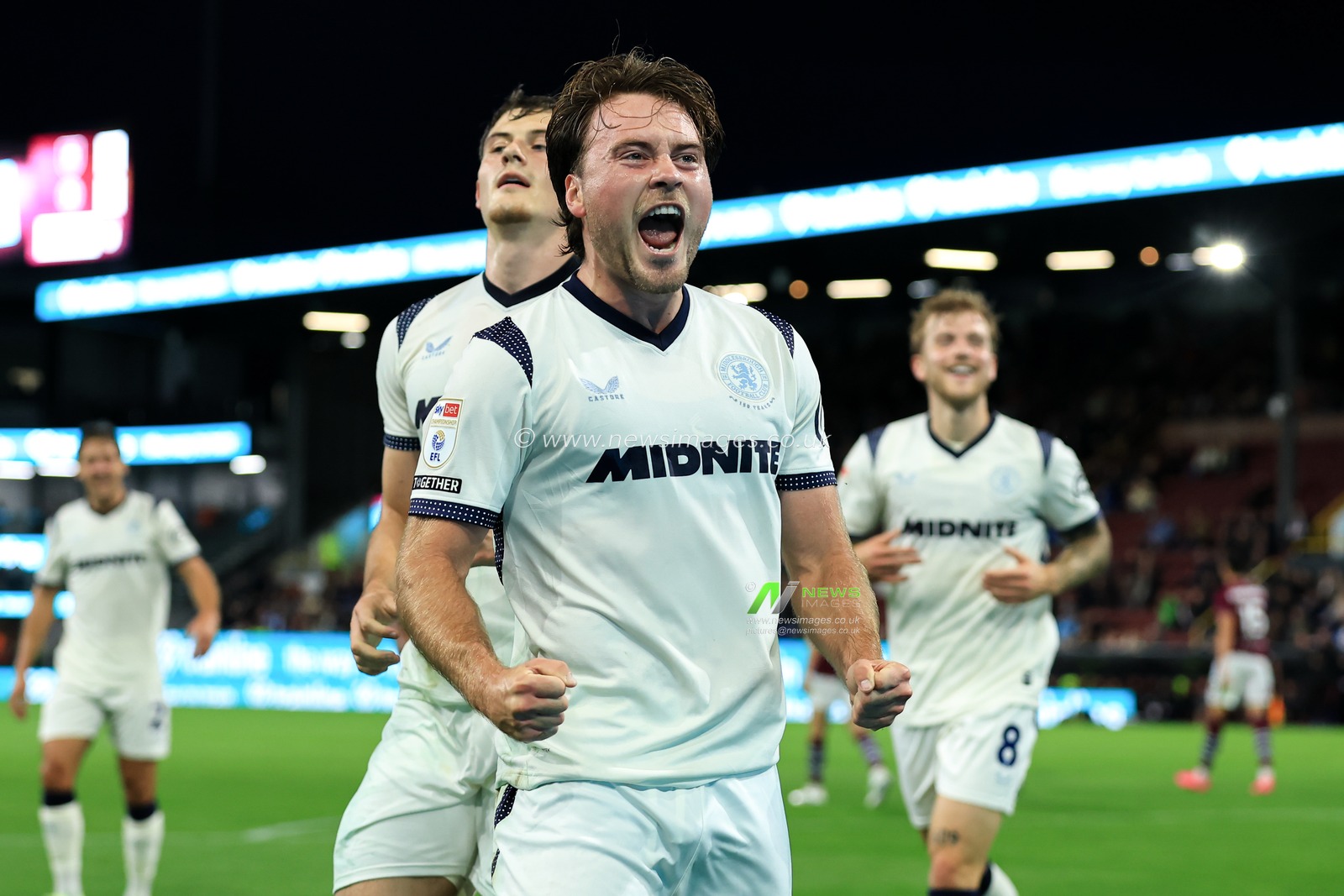 Aidan Morris of Middlesbrough celebrates after scoring to make it 0-1 during the Sky Bet Championship match Burnley vs Middlesbrough at Turf Moor, Burnley, United Kingdom on 02 September 2026

(Photo by Jorge Horsted/News Images)