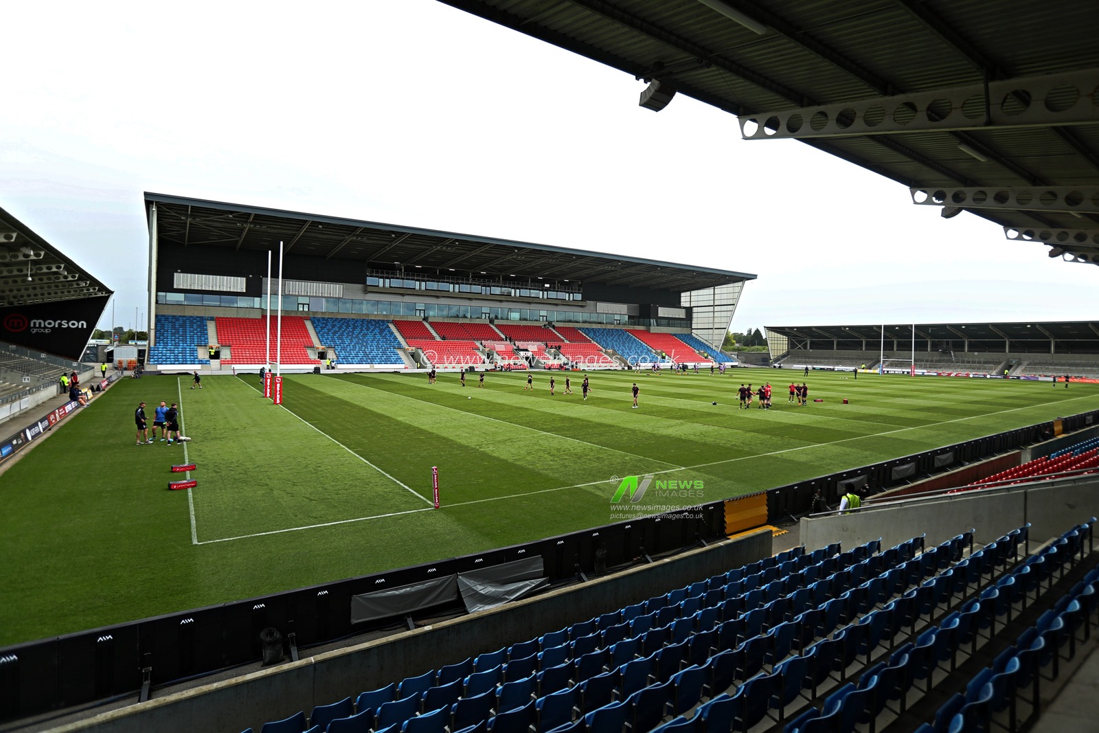 A general view of the Salford Community Stadium before the Betfred Super League round 17 match Salford Red Devils vs Warrington Wolves at Salford Community Stadium, Eccles, United Kingdom, 4th July 2025(Photo by Sam Eaden/News Images)