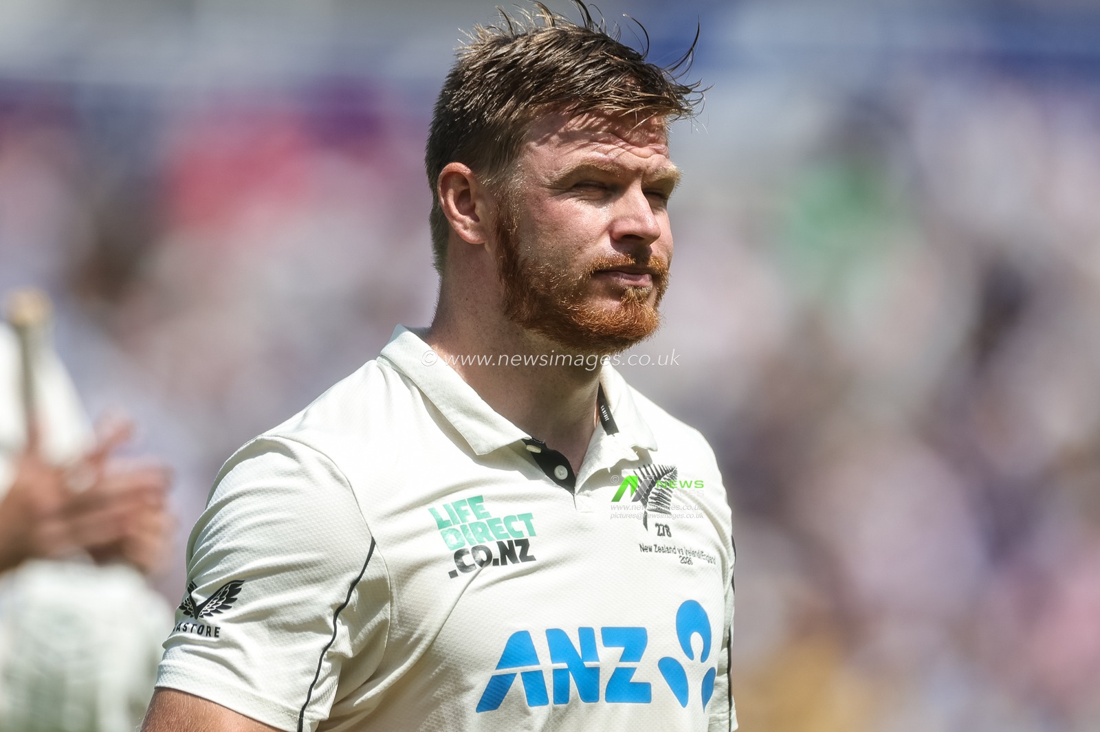 Glenn Phillips of New Zealand leaves the field of play on 100 after Emilio Gay of England catches him out during the 2nd Rothesay Test Match Day 2 match England vs New Zealand at The Kia Oval, London, United Kingdom on 18 June 2026

(Photo by Mark Cosgrove/News Images)