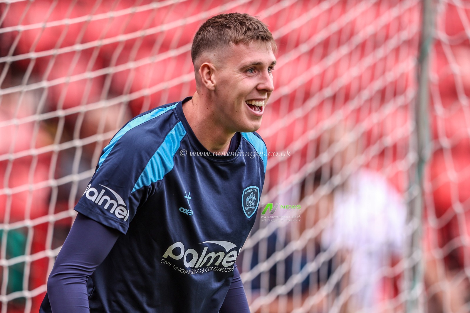 Barnsley goalkeeper Kieran Flavell in the pregame warmup session during the Sky Bet League One match Barnsley vs Bromley at Oakwell, Barnsley, United Kingdom on 15 August 2026

(Photo by Alfie Cosgrove/News Images)