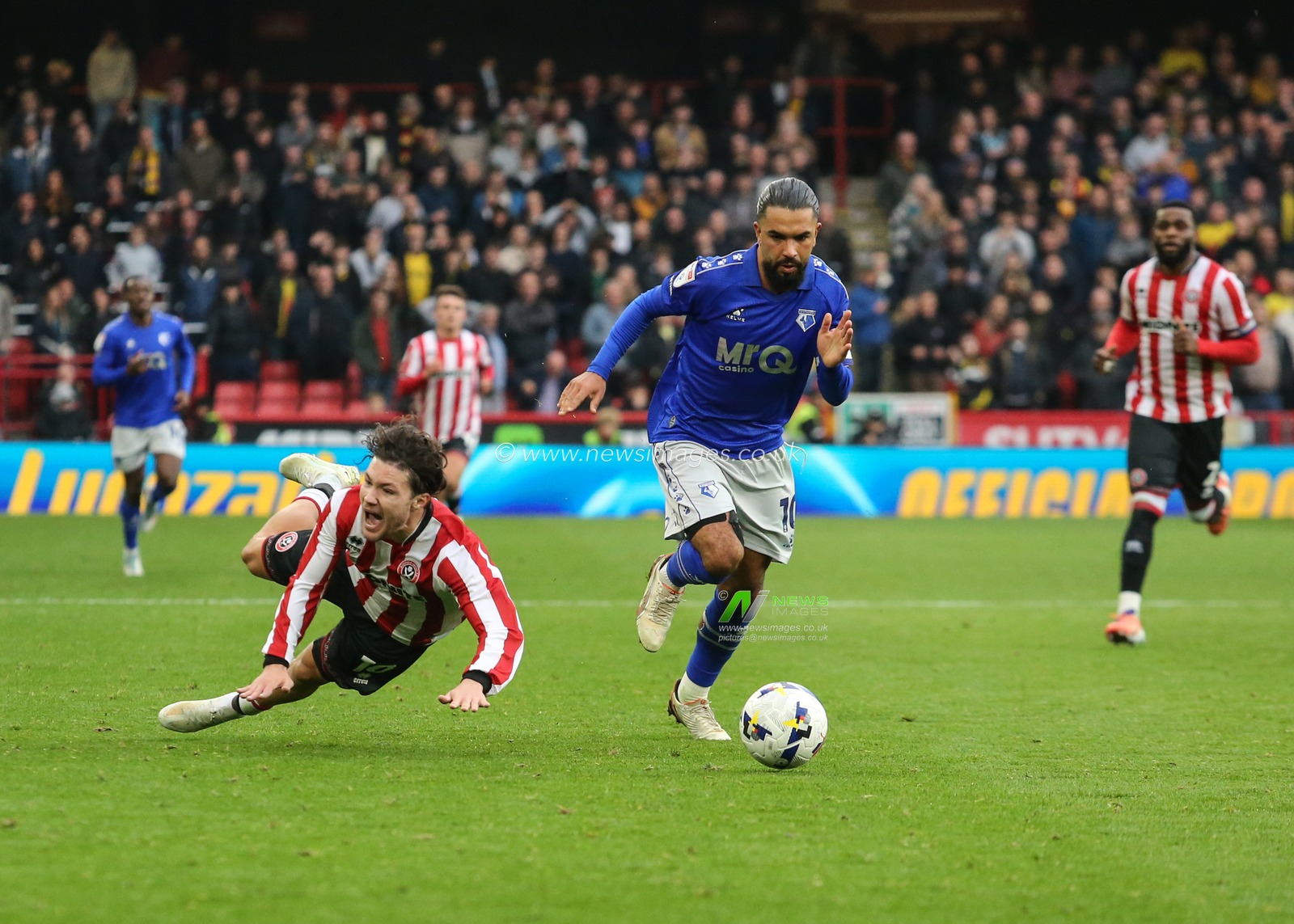 Imran Louza of Watford in action during the Sky Bet Championship match Sheffield United vs Watford at Bramall Lane, Sheffield, United Kingdom, 18th October 2025

(Photo by Richard Bierton/News Images)