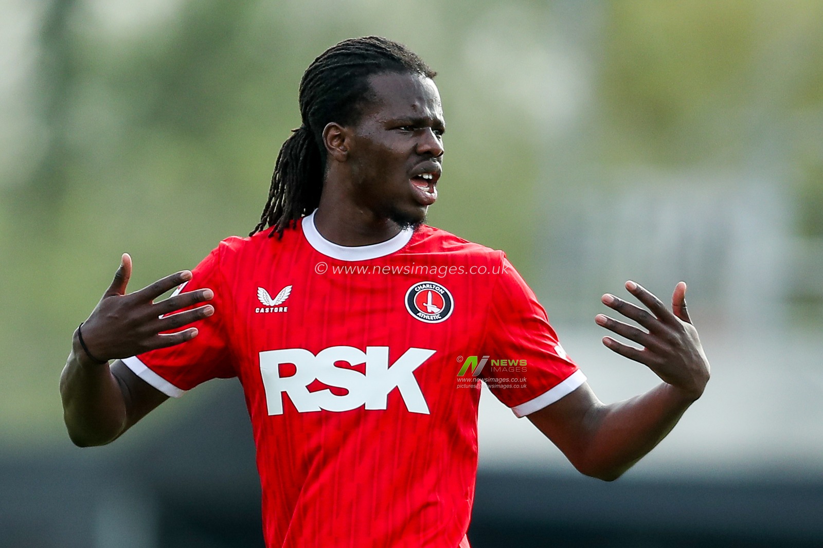Karoy Anderson of Charlton Athletic reacts during the Sky Bet League 1 match Cambridge United vs Charlton Athletic at Cledara Abbey Stadium, Cambridge, United Kingdom, 12th April 2025

(Photo by Izzy Poles/News Images)