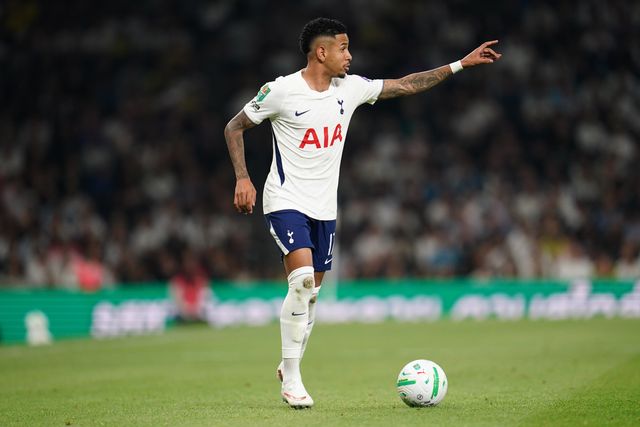 Savio of Tottenham Hotspur with the ball during the Carabao Cup round 2 match Tottenham Hotspur vs Charlton Athletic at Tottenham Hotspur Stadium, London, United Kingdom on 26 August 2026

(Photo by Harvey Murphy/News Images)