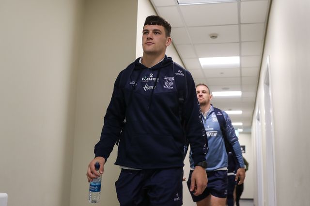 Josh Thewlis of Warrington Wolves arrives ahead of the Betfred Super League Round 8 match Leigh Leopards vs Warrington Wolves at Leigh Sports Village, Leigh, United Kingdom, 19th April 2025

(Photo by Gareth Evans/News Images)
