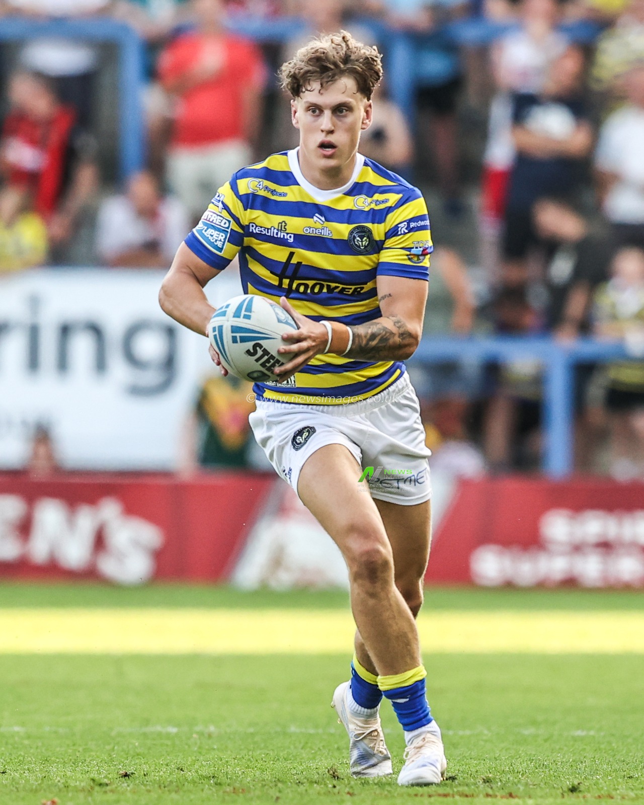 Arron Lindop of Warrington Wolves during the Betfred Super League round 16 match Warrington Wolves vs Catalans Dragons at The Halliwell Jones Stadium, Warrington, United Kingdom on 25 June 2026

(Photo by Alfie Cosgrove/News Images)