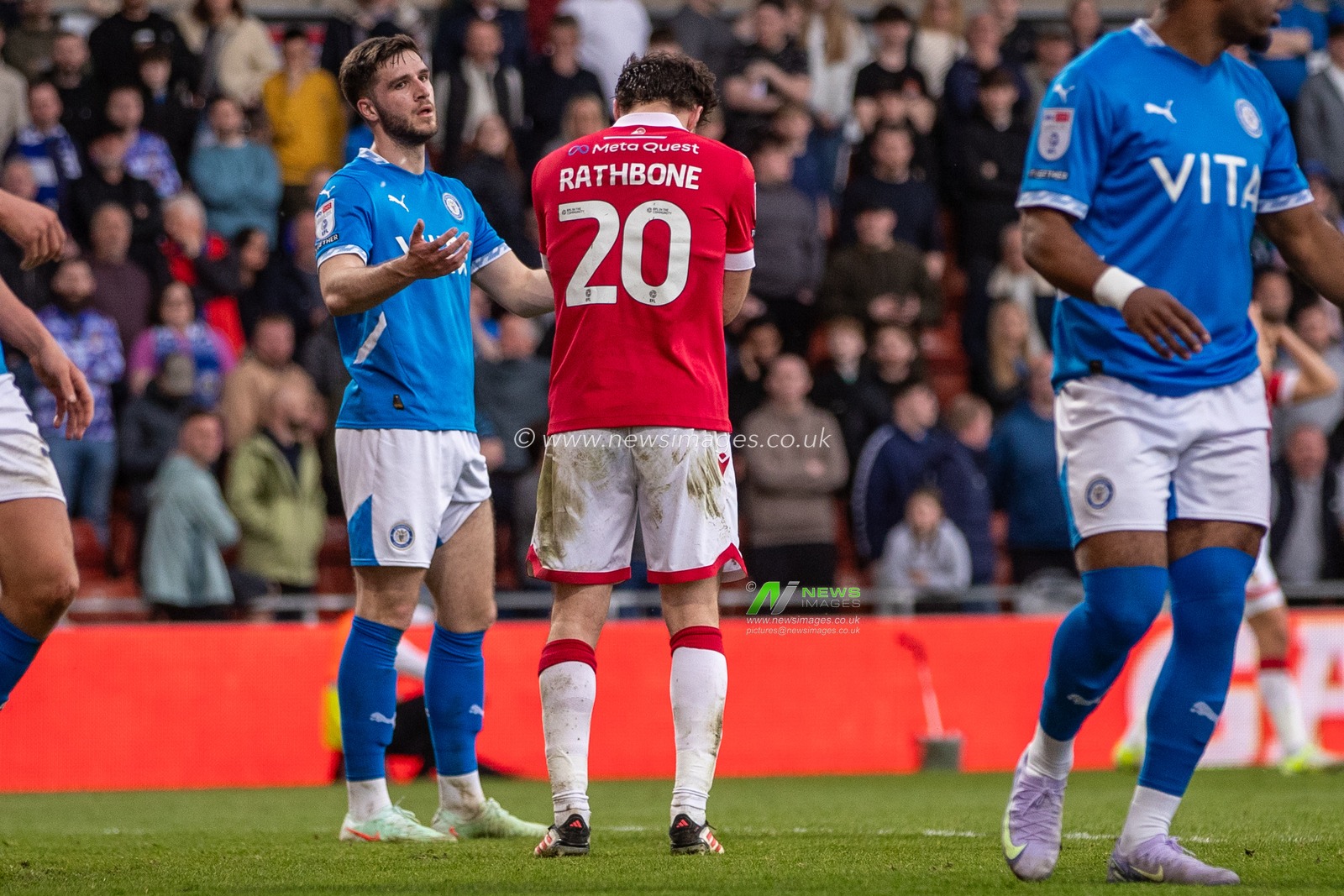 Wrexham's Oliver Rathbone rues his missed opportunity during the Sky Bet League 1 match Wrexham vs Stockport County at SToK Cae Ras, Wrexham, United Kingdom, 22nd March 2025

(Photo by Nik Mesney/News Images)