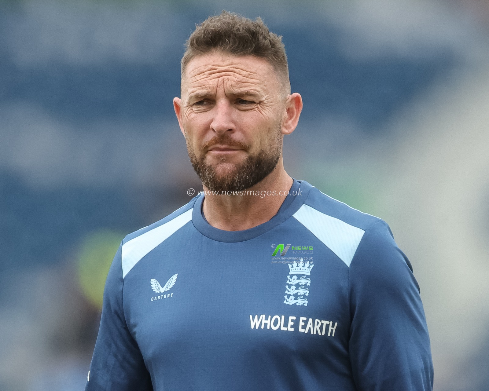 Brendon McCullum head coach of England in the pre-game warm up session during the First Vitality T20 International match England vs India at Banks Homes Riverside Stadium, Chester-le-street, United Kingdom on 01 July 2026

(Photo by Mark Cosgrove/News Images)