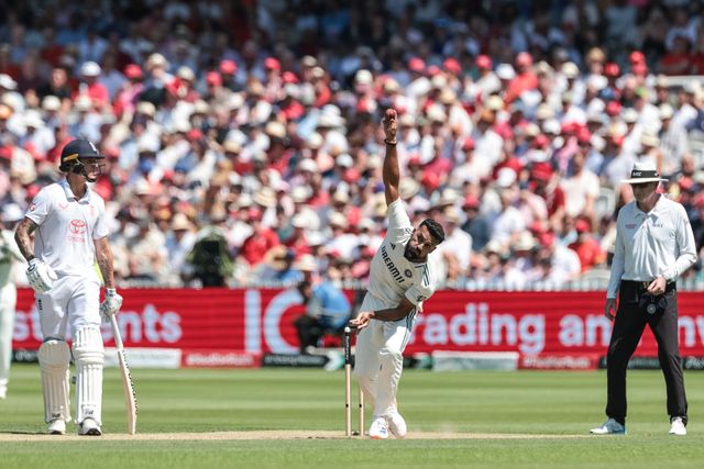 Akash Deep of India delivers the ball during the 3rd Rothesay Test Match Day 2 England v India at Lords, London, United Kingdom, 11th July 2025

(Photo by Mark Cosgrove/News Images)