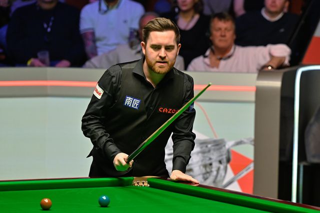 Jak Jones looks over the table, during the Cazoo World Championships 2024 Final at Crucible Theatre, Sheffield, United Kingdom, 5th May 2024

(Photo by Cody Froggatt/News Images)