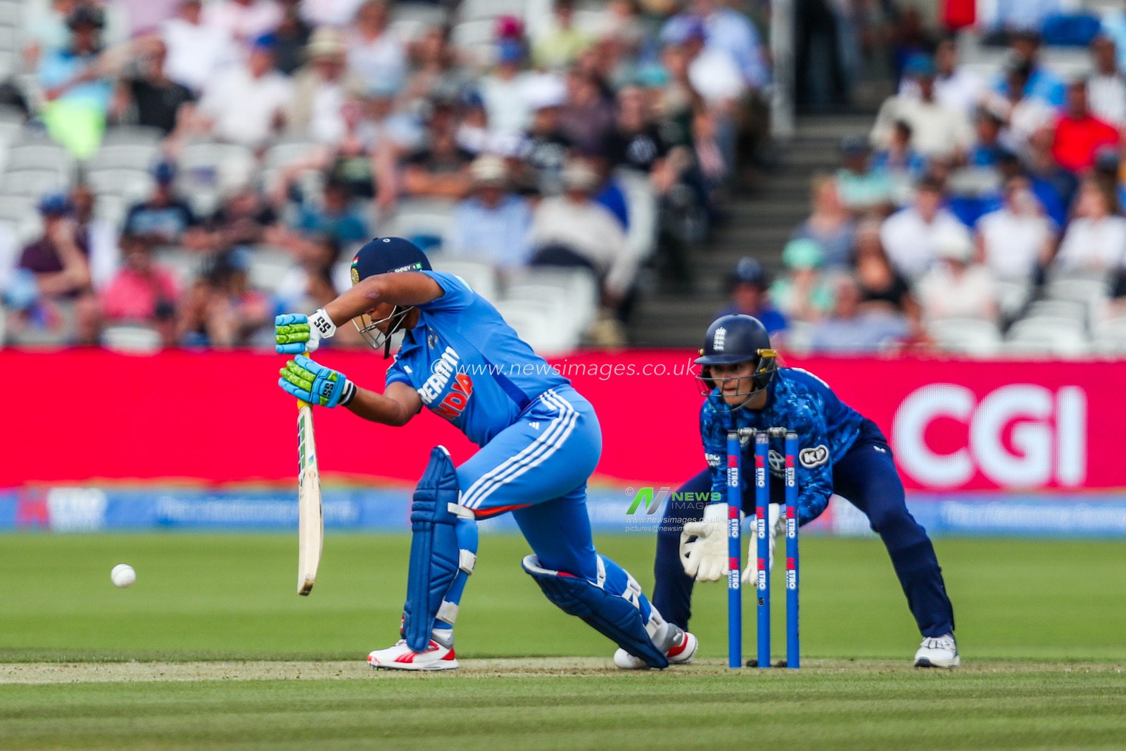 Richa Ghosh of India bats during the 2nd Metro Bank One Day International England Women v India Women at Lords, London, United Kingdom, 19th July 2025

(Photo by Izzy Poles/News Images)