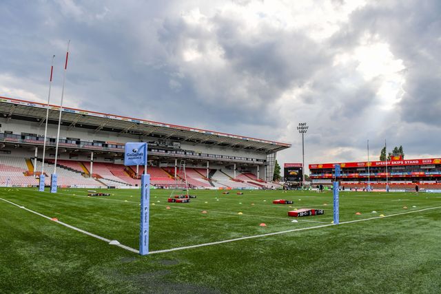 General view of Kingsholm Stadium during the Gallagher Premiership match Gloucester vs Sale Sharks at Kingsholm Stadium, Gloucester, United Kingdom on 08 May 2026

(Photo by Alex Williamson/News Images)