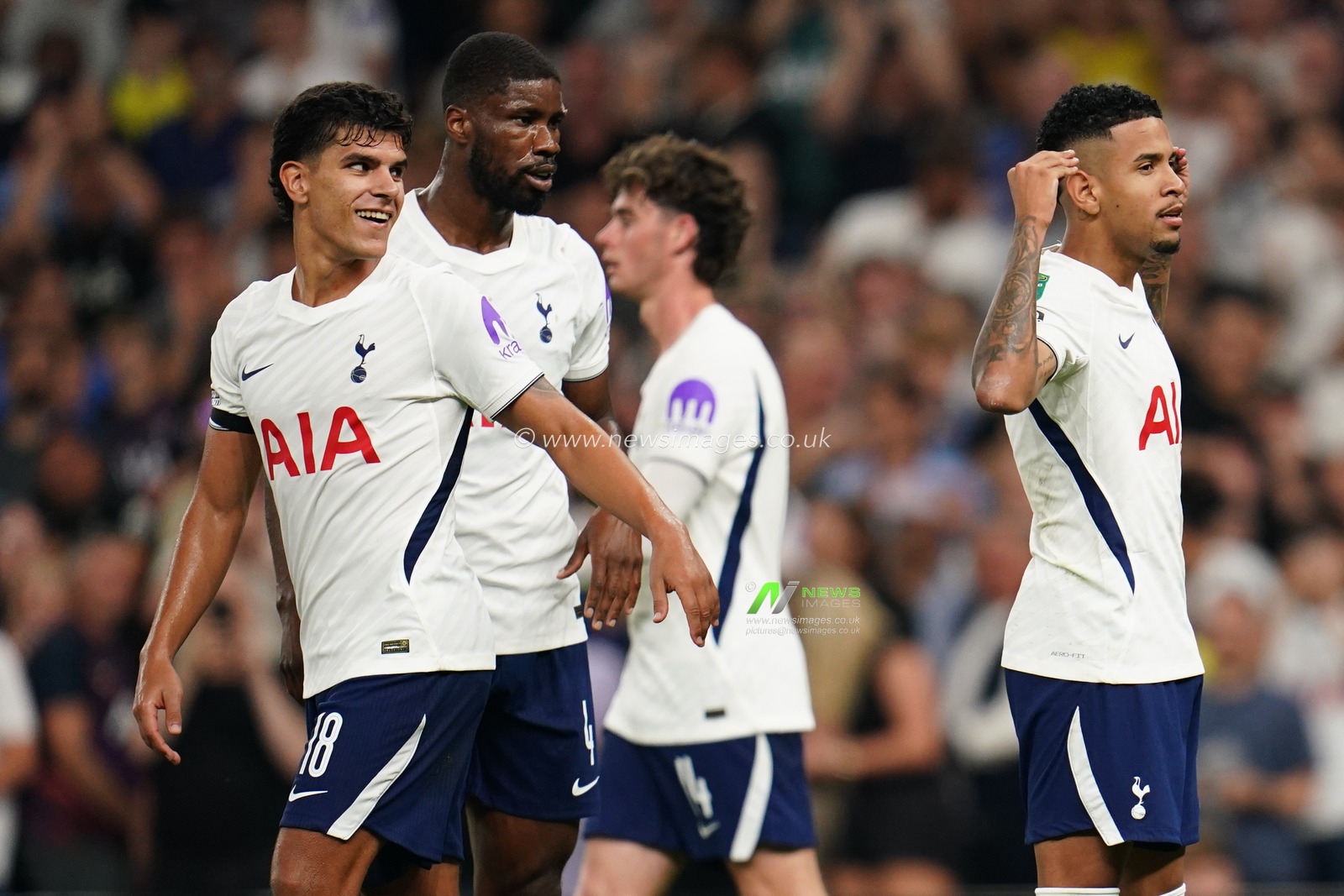 Savio of Tottenham Hotspur celebrates his goal during the Carabao Cup round 2 match Tottenham Hotspur vs Charlton Athletic at Tottenham Hotspur Stadium, London, United Kingdom on 26 August 2026

(Photo by Harvey Murphy/News Images)