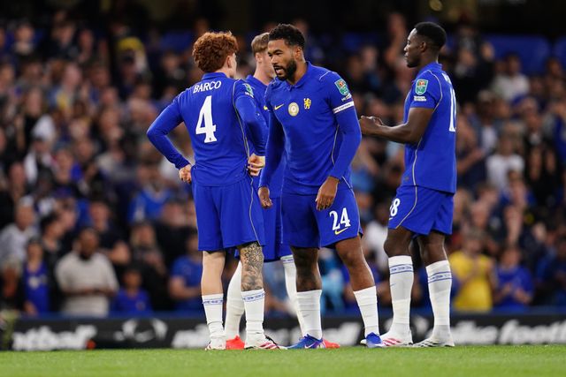 Chelsea players before kick off during the Carabao Cup round 2 match Chelsea vs Luton Town at Stamford Bridge, London, United Kingdom on 27 August 2026

(Photo by Harvey Murphy/News Images)