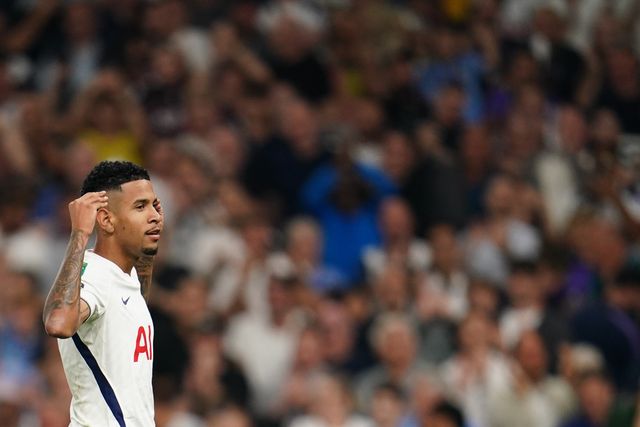 Savio of Tottenham Hotspur celebrates his goal during the Carabao Cup round 2 match Tottenham Hotspur vs Charlton Athletic at Tottenham Hotspur Stadium, London, United Kingdom on 26 August 2026

(Photo by Harvey Murphy/News Images)
