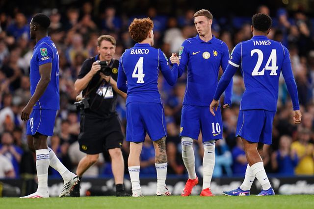 Chelsea players before kick off during the Carabao Cup round 2 match Chelsea vs Luton Town at Stamford Bridge, London, United Kingdom on 27 August 2026

(Photo by Harvey Murphy/News Images)