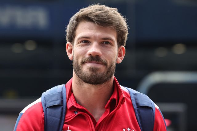 Oliver Gildart of Hull KR arrives during the Betfred Super League Round 4 match Huddersfield Giants vs Hull KR at Accu Stadium, Huddersfield, United Kingdom on 08 March 2026

(Photo by Mark Cosgrove/News Images)