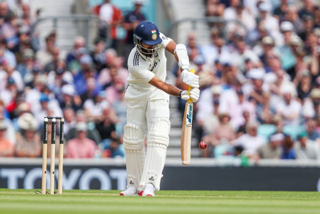 Akash Deep of India bats during the 5th Rothesay Test Match Day 3 England vs India at The Kia Oval, London, United Kingdom, 2nd August 2025

(Photo by Izzy Poles/News Images)