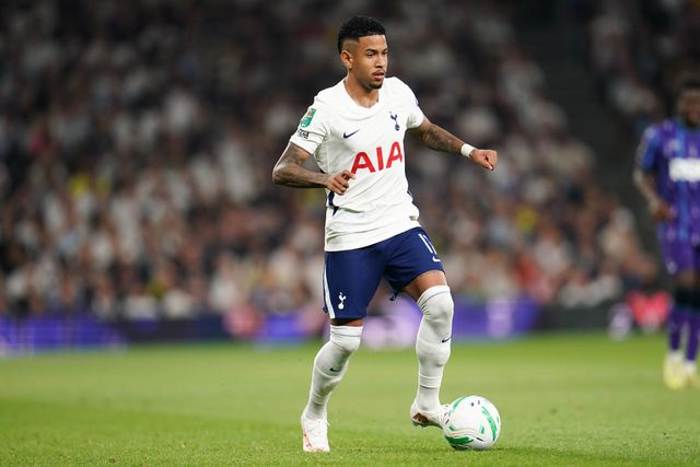 Savio of Tottenham Hotspur with the ball during the Carabao Cup round 2 match Tottenham Hotspur vs Charlton Athletic at Tottenham Hotspur Stadium, London, United Kingdom on 26 August 2026

(Photo by Harvey Murphy/News Images)