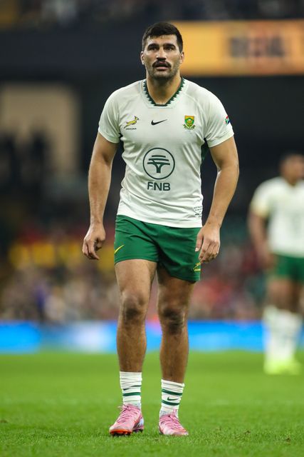 Damian de Allende of South Africa during the Quilter Nations Series 2025 match Wales vs South Africa at Principality Stadium, Cardiff, United Kingdom, 29th November 2025

(Photo by Andrew Lewis/News Images)

*** GER AUT SUI OUT ***