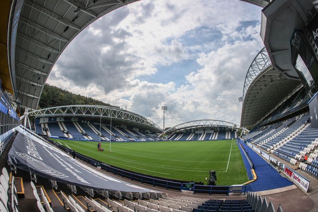 A general view of Accu Stadium ahead of the Betfred Super League Round 23 match Huddersfield Giants vs Warrington Wolves at Accu Stadium, Huddersfield, United Kingdom, 24th August 2025

(Photo by Alfie Cosgrove/News Images)