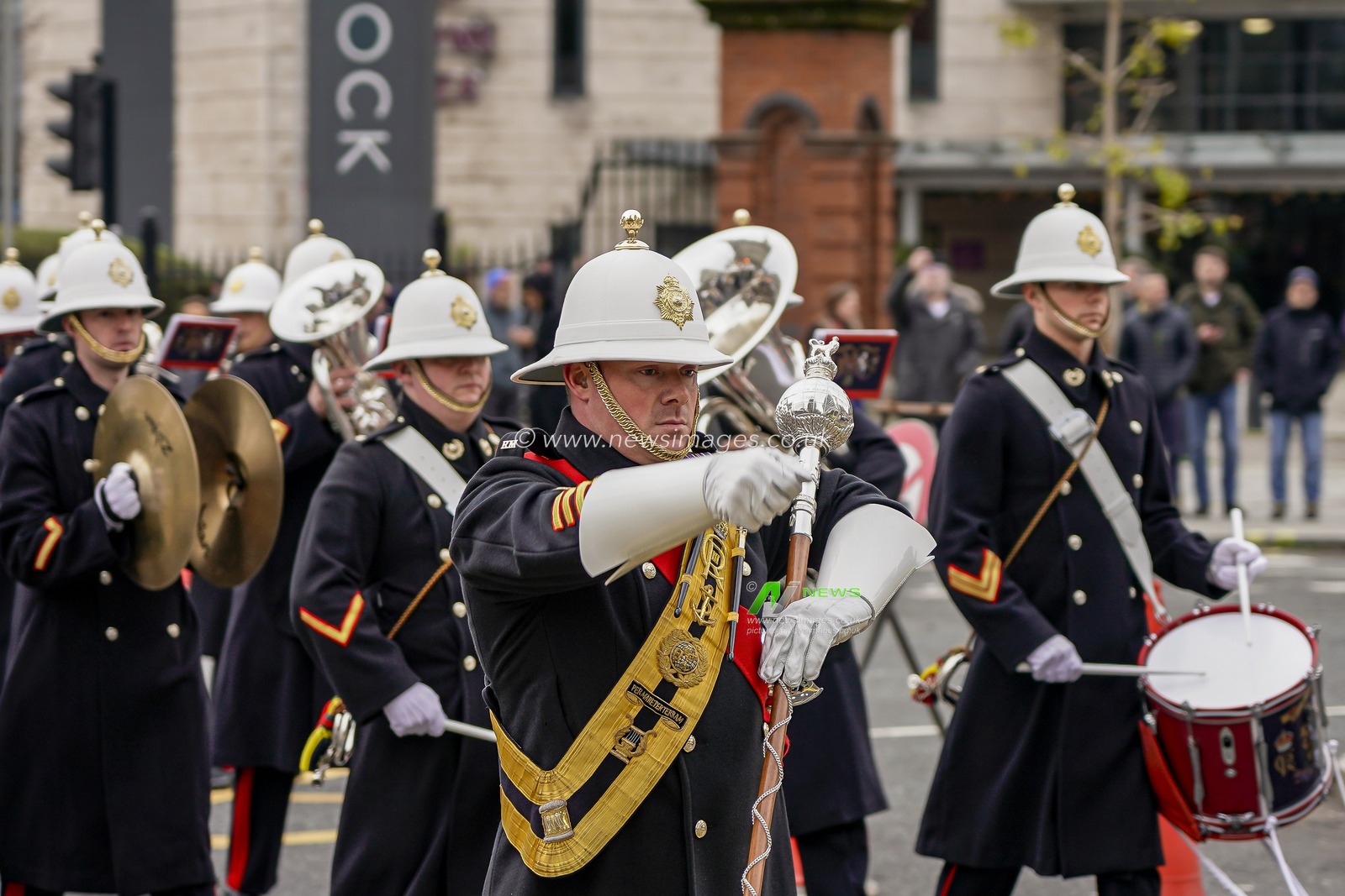 The parade as the HMS Prince of Wales Awarded Freedom Of The City of Liverpool at Liverpool city Centre, Liverpool, United Kingdom, 6th December 2024

(Photo by James Giblin/News Images)