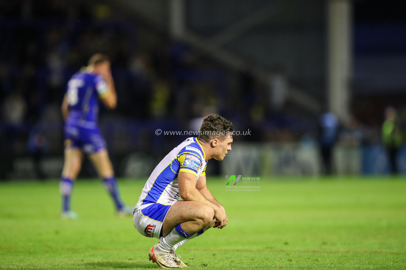 Brodie Croft of Leeds Rhinos reacts at full time in the Betfred Super League Round 17 match Warrington Wolves vs Leeds Rhinos at Halliwell Jones Stadium, Warrington, United Kingdom, 11th July 2024

(Photo by Gareth Evans/News Images)