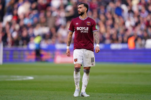 Valentin Castellanos of West Ham United during the Emirates FA Cup Quarter-Final match West Ham United vs Leeds United at London Stadium, London, United Kingdom on 04 April 2026

(Photo by Harvey Murphy/News Images)