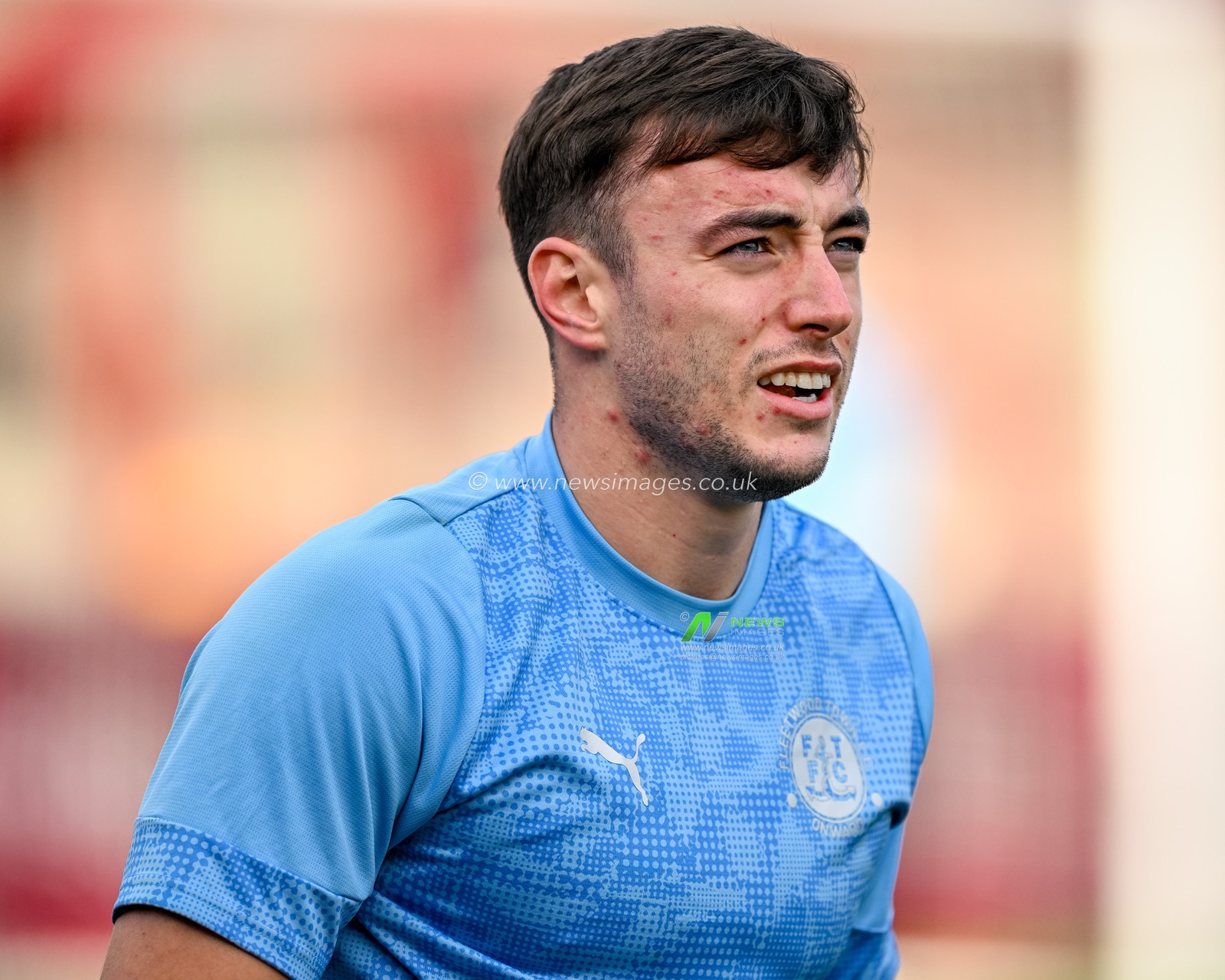 Harrison Holgate of Fleetwood Town  warms up during the Emirates FA Cup 1st Round match Fleetwood Town vs Barnet at Highbury Stadium, Fleetwood, United Kingdom, 1st November 2025

(Photo by Adam Gee/News Images)

*** GER AUT SUI OUT ***