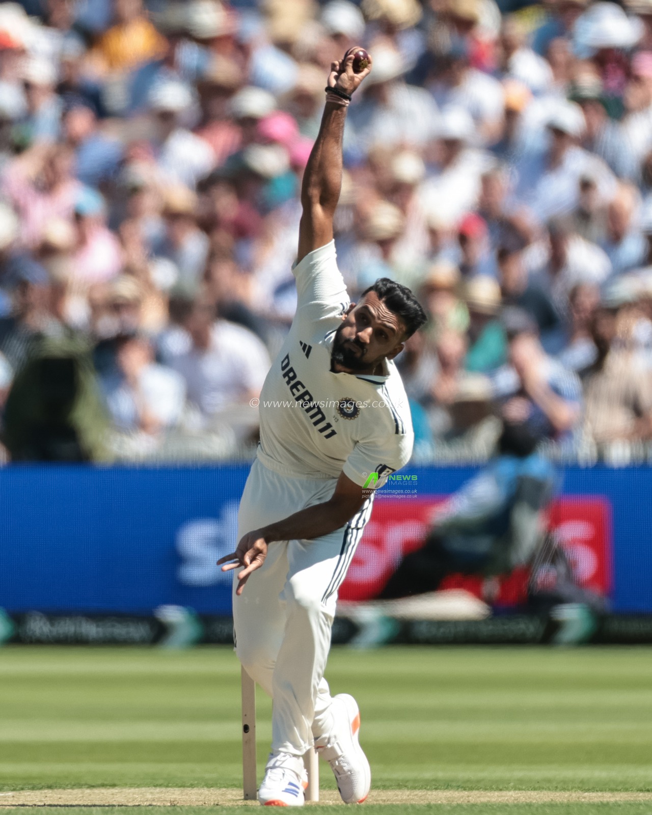 Akash Deep of India delivers the ball during the 3rd Rothesay Test Match Day 1 England v India at Lords, London, United Kingdom, 10th July 2025

(Photo by Mark Cosgrove/News Images)