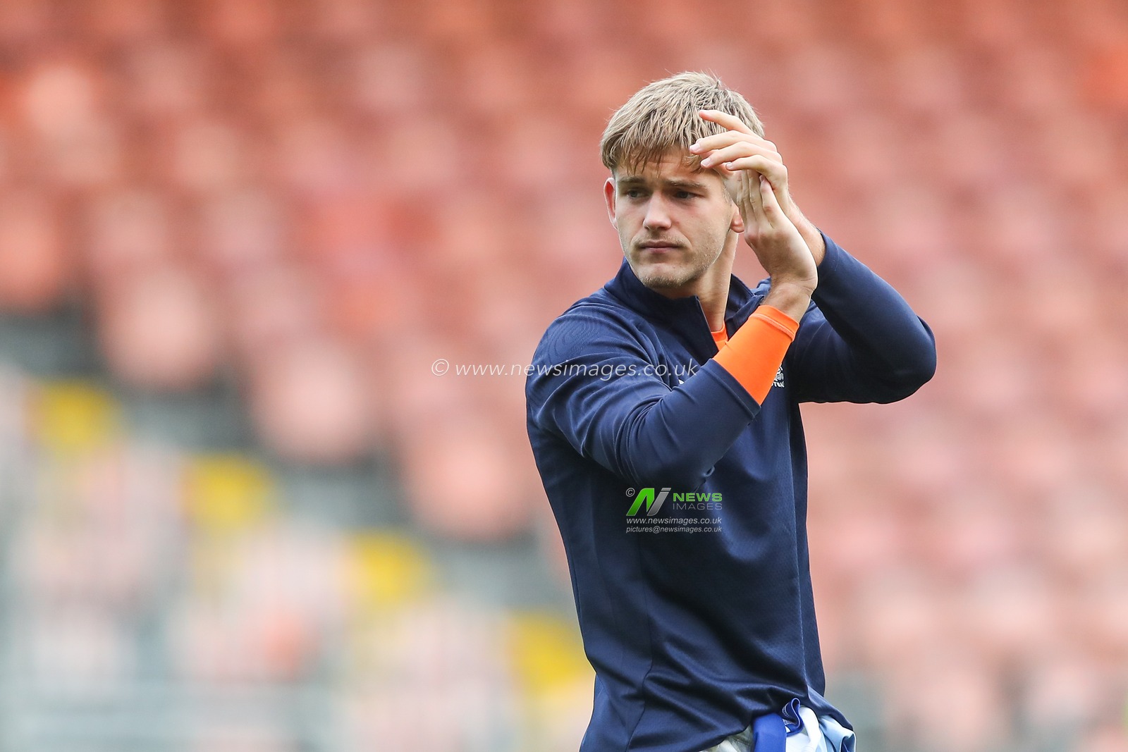 Dom Ballard of Blackpool applauds the home fans after the Sky Bet League 1 match Blackpool vs Exeter City at Bloomfield Road, Blackpool, United Kingdom, 14th September 2024

(Photo by Gareth Evans/News Images)