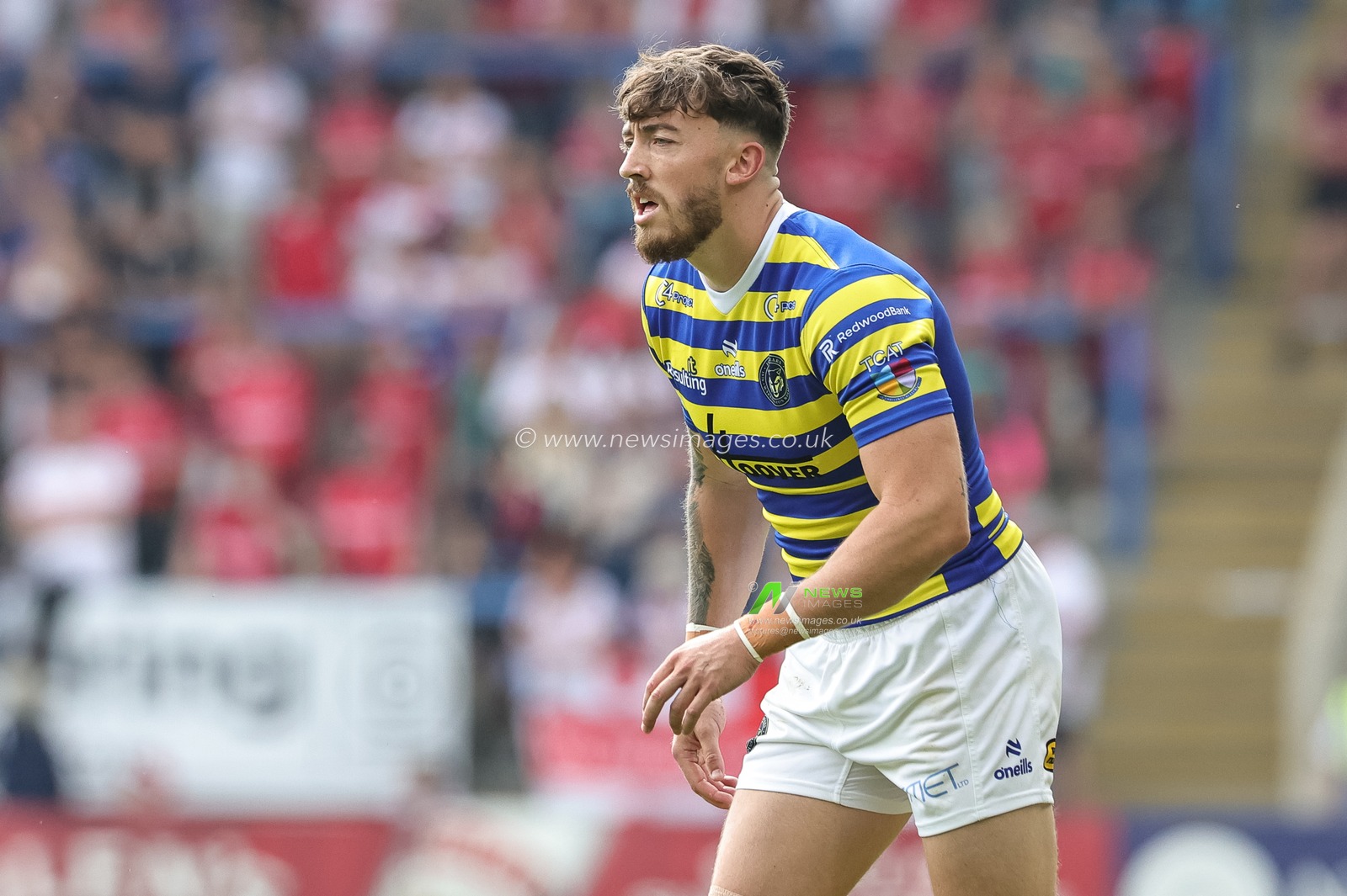 Matty Ashton of Warrington Wolves during the Betfred Super League round 19 match Warrington Wolves vs Hull KR at The Halliwell Jones Stadium, Warrington, United Kingdom on 18 July 2026

(Photo by Mark Cosgrove/News Images)