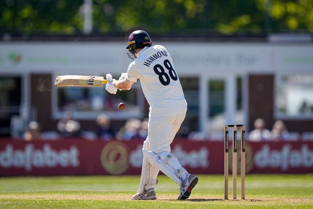 Miles Hammond of Gloucestershire plays a pull shot during the County Championship Division Two Derbyshire vs Gloucestershire at The Central Co-Op County Ground, Derby, United Kingdom on 24 April 2026

(Photo by Maynard Manyowa/News Images)