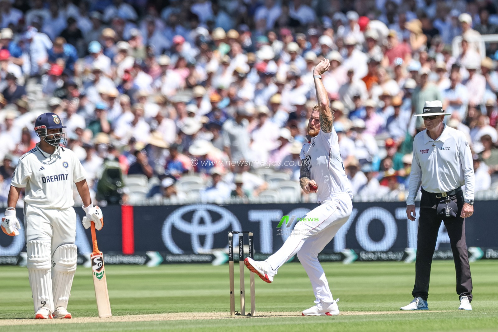 England captain Ben Stokes delivers the ball during the 3rd Rothesay Test Match Day 3 England v India at Lords, London, United Kingdom, 12th July 2025

(Photo by Mark Cosgrove/News Images)