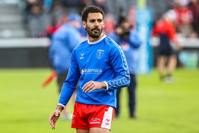 Tyrone May of Hull KR in the pre-game warm up during the Betfred Super League Semi Final 2 match Hull KR vs St Helens at Sewell Group Craven Park, Kingston upon Hull, United Kingdom, 3rd October 2025

(Photo by Alfie Cosgrove/News Images)