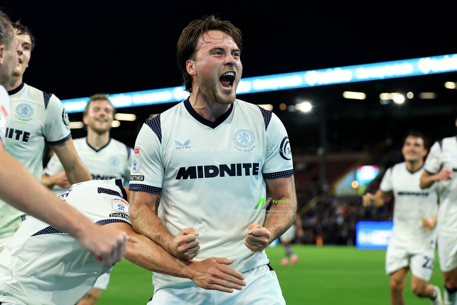Aidan Morris of Middlesbrough celebrates after scoring to make it 0-1 during the Sky Bet Championship match Burnley vs Middlesbrough at Turf Moor, Burnley, United Kingdom on 02 September 2026

(Photo by Jorge Horsted/News Images)