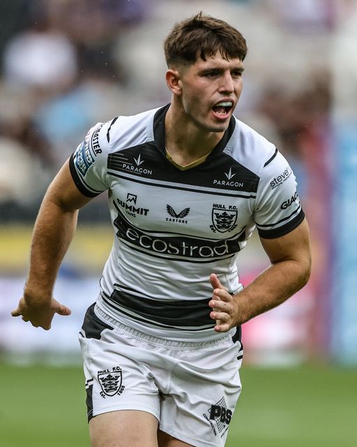 Jack Charles of Hull FC during the Betfred Super League round 20 match Hull FC vs Huddersfield Giants at MKM Stadium, Hull, United Kingdom, 26th July 2025

(Photo by Alfie Cosgrove/News Images)