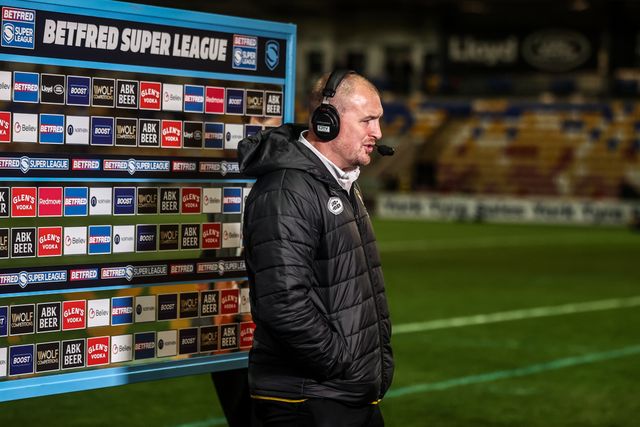 Mark Applegarth manager of York Knights speaks on Sky Sports after the game during the Betfred Super League round 8 match York Knights vs Leigh Leopards at LNER Community Stadium, York, United Kingdom on 17 April 2026

(Photo by Alfie Cosgrove/News Images)
