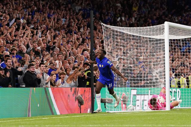Danny Welbeck of Chelsea celebrates goal to make it 1-0 during the Carabao Cup round 2 match Chelsea vs Luton Town at Stamford Bridge, London, United Kingdom on 27 August 2026

(Photo by Harvey Murphy/News Images)