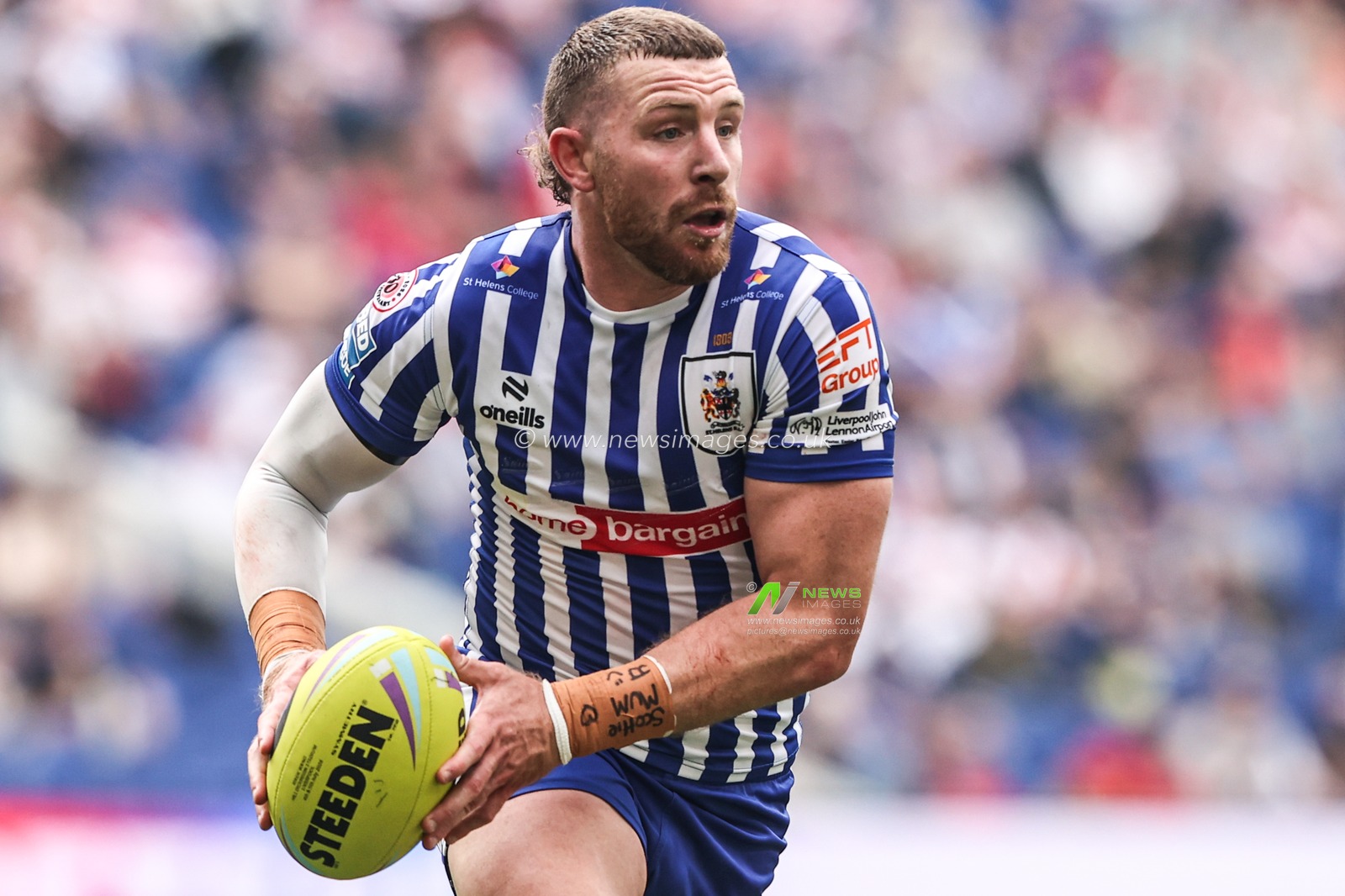 Jackson Hastings of St Helens in action during the Betfred Super League Magic Weekend match Wigan Warriors vs St Helens at Hill Dickinson Stadium, Liverpool, United Kingdom on 05 July 2026

(Photo by Alfie Cosgrove/News Images)