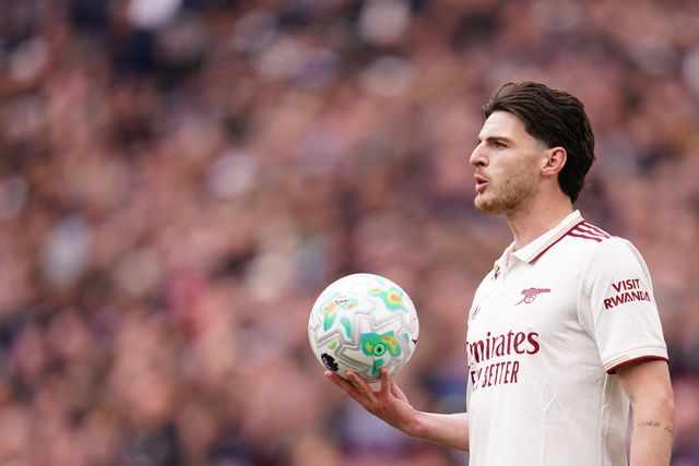 Declan Rice of Arsenal during the Premier League match West Ham United vs Arsenal at London Stadium, London, United Kingdom on 10 May 2026

(Photo by Harvey Murphy/News Images)