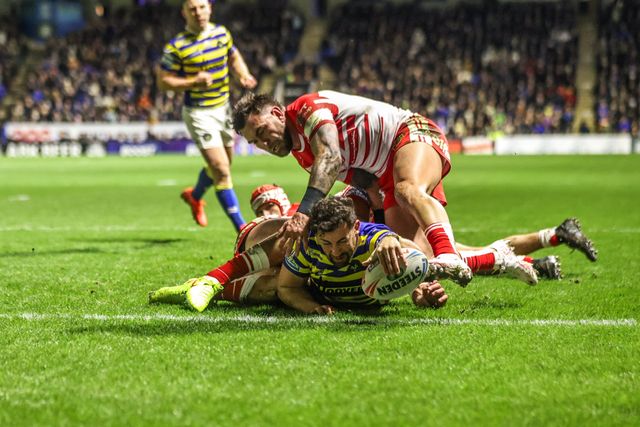 Toby King of Warrington Wolves goes over for a try during the Betfred Super League Round 1 match Warrington Wolves vs St Helens at The Halliwell Jones Stadium, Warrington, United Kingdom on 13 February 2026

(Photo by Alfie Cosgrove/News Images)